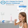 6 in 1 Replacement Charger Base(3Pcs Toothbrush Heads Dustproof Cover,2pcs Silicone Cable Ties) for Braun Oral-B Electric Toothbrush 3757, Waterproof IP67 Inductive Charging view 2