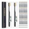 AURMOO Travel Toothbrush, 40 Disposable Toothbrushes with Toothpaste, Disposable Toothbrush, Toothbrushes for Hotel, Camping, Travel, Individually Wrapped, Black view 1