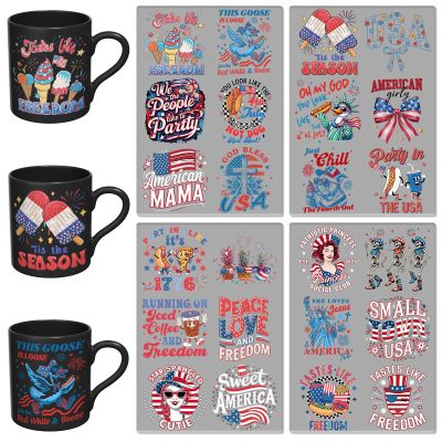 Elewins 24 PCS XXX UV DTF Cup Wrap (4th of July Quotes)