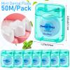 40Pack Dental Floss Bulk 50m Each Mint Travel Dental Floss, Mint Waxed Mini Travel Size Tooth Flosses Picks Pack Individually Wrapped for Oral Care Teeth Protection, Green view 2