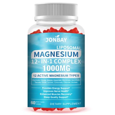 21-in-1 Liposomal 12 Active Magnesium Complex 1000mg Gummies - with Magnesium Glycinate,Citrate,Malte & Vitamin C - Magnesium Supplements for Supports Bone,Muscle,Relaxation & Sleep