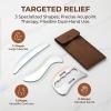 3-in-1 Stainless Steel Gua Sha Tool, Skin Scraping Massage Tools, Massage Scraper with Felt Bags, Soft Tissue Scraping Tools for Face Neck Back & Body, Lymphatic Drainage, Jawline Sculpting, Silver view 4