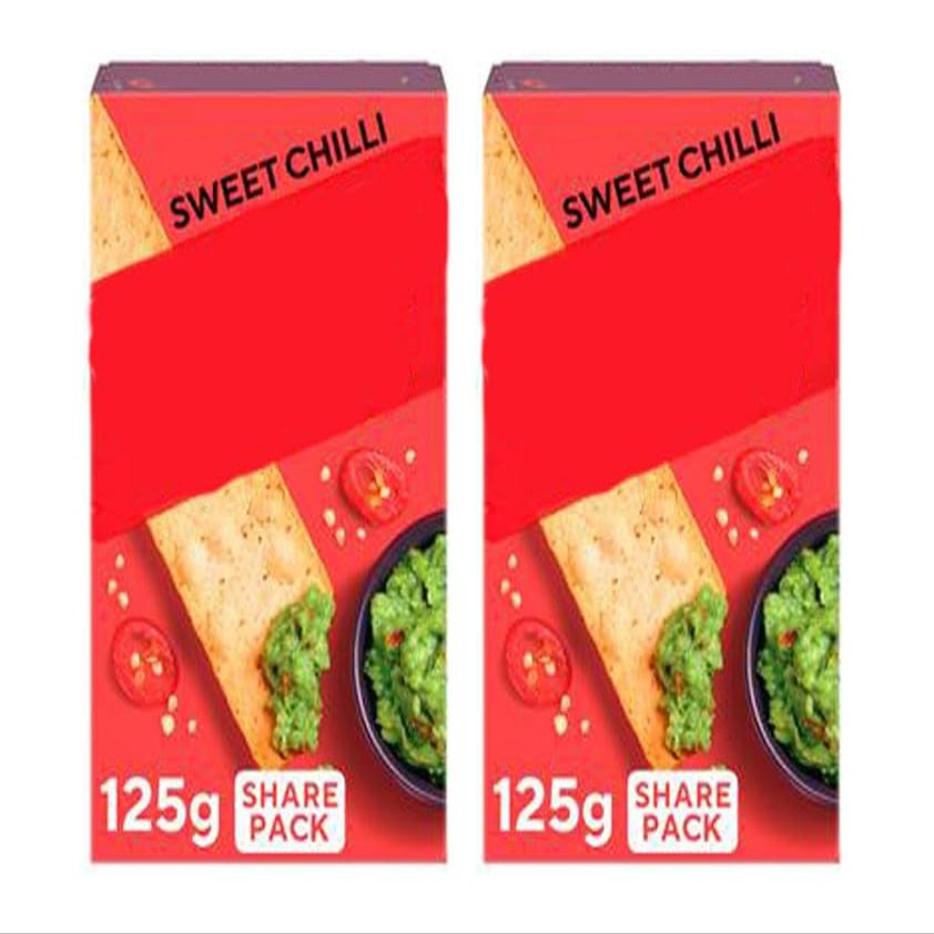 Sweet Chilli Flatbread Crackers, Wheat and Rye, Vegetarian Friendly, No Artificial Preservatives, 125g Share Pack,Pack Of 2