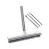 Healeved Dual-Use Rubber Floor Brush for Wood and Carpet Cleaning, Pet Hair Remover Scrub Brush with Long Handle, Plastic Bristle Cleaning Tool for Home and Bathroom Use view 1
