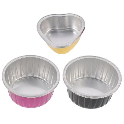 Alipis 6pcs Aluminum Foil Wax Melting Bowls 80g 60g round Hair Removal Wax Containers for DIY Waxing Accessories Womens Salon Use