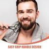ARTSEWPLY 4 Pcs Stainless Steel Beard Scissors and Mustache Comb Kit for Men with Storage Pouch, Precise Trimming and Clean Cut, for Outdoor Travel and Barber Shops view 3