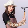 DIYEAH 3 Pairs Protective Gardening Arm Sleeves for Women Cooling UV Sun Protection Sleeves with Flower Patterns, Loose Fit Ice Silk Material for Outdoor Farming and Gardening view 2