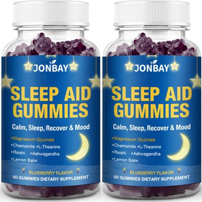 12-in-1 Magnesium Glycinate Sleep Gummies, Non Melatonin Sleep Aid Gummies, with L-Theanine & Calming Botanicals for Deep Relaxation & Sleep Support, Magnesium Supplements for Women & Men, 120 Counts