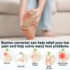1 Pair Bunion Corrector for Women & Men, Big Toe Straightener for Hallux Valgus Pain Relief & Toe Alignment, Soft and Breathable for Day/Night, Wide Non-slip Strap, Include a Massage Ball (Beige) view 3