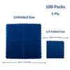 100-Pack Navy Paper Napkins, CEILIWEN Navy Blue Party Serviettes for Party, VE Day, Birthday, Retirement & Catering, 2-Ply, 32x32cm Scalloped Napkins view 2
