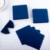 100-Pack Navy Paper Napkins, CEILIWEN Navy Blue Party Serviettes for Party, VE Day, Birthday, Retirement & Catering, 2-Ply, 32x32cm Scalloped Napkins view 4