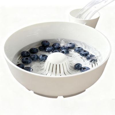 3D-Printed Hydro Bowl, Automatic Fruit Washer & Spinner Bowl, Multipurpose Rinse Drain Basket for Quick, Efficient No-Scrub Cleaning, Portable Kitchen Tool for Fruits & Vegetables(S-15 * 10 * 5.5CM)