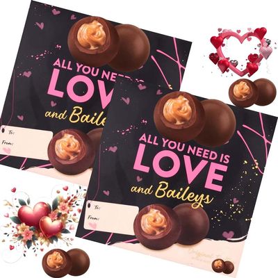 2 x Valentine All You Need Is Love Chocolate Truffles Box 100g Luxury Milk Chocolate Truffle Gift | Valentines Day Romantic Treat - Bley