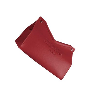 Allayu Nordic Facial Tissue Box Holder Elegant Desktop Napkin Organizer PU Leather Durability Stylish Easy Paper Access Modern Triangle Tissue Box Cover Large Storage, Red
