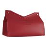 Allayu Nordic Facial Tissue Box Holder Elegant Desktop Napkin Organizer PU Leather Durability Stylish Easy Paper Access Modern Triangle Tissue Box Cover Large Storage, Red view 2