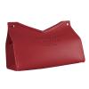Allayu Nordic Facial Tissue Box Holder Elegant Desktop Napkin Organizer PU Leather Durability Stylish Easy Paper Access Modern Triangle Tissue Box Cover Large Storage, Red view 3