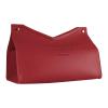 Allayu Nordic Facial Tissue Box Holder Elegant Desktop Napkin Organizer PU Leather Durability Stylish Easy Paper Access Modern Triangle Tissue Box Cover Large Storage, Red view 4