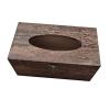 Allayu Chic Wooden Retro Style Paper Box for Tissue Holder in Hotel Kitchen Bathroom Living Room and Office Desk with Elegant Office Desk Nightstand Tissue Canister Organizer, Brown, 22x12x10cm