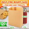 120 Pack Tiny Small Brown Paper Bags - Tiny Brown Lunch Bags Suitable for Bakery, Snacks, and Candies, Durable & Easy to Store, Convenient Size (8.7 x 2 x 5.9"), Good for Home and Commercial Use view 2