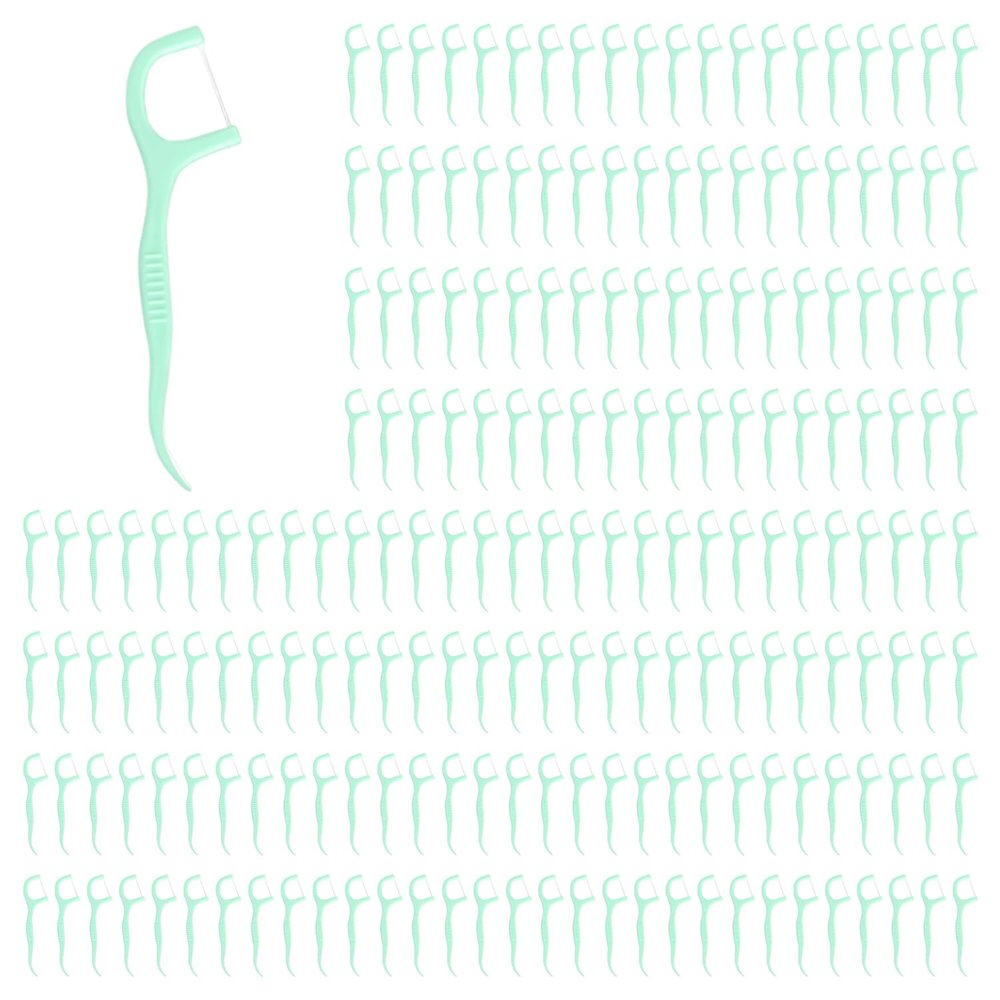 200 Peppermint Green Bow Dental Floss, Oral Cleaning Tool, Practical and Portable Disposable Dental Floss, Suitable for Removing Dental Plaque and Food Residues.
