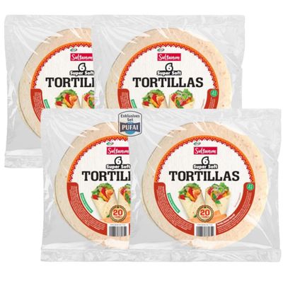 PUFAI Bundle SULTANIM Tortilla Wrap Bread 240 g, 4 Packs | Soft Texture & Versatile Use
