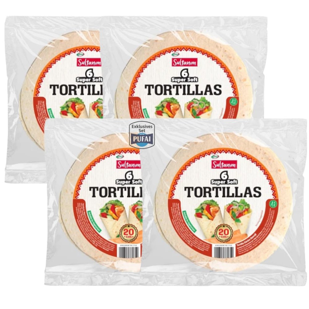 PUFAI Bundle SULTANIM Tortilla Wrap Bread 240 g, 4 Packs | Soft Texture & Versatile Use