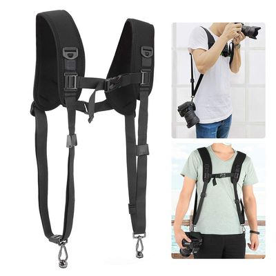 Acouto PU6002 Arrow Storage Case Double Shoulder Harness Soft Pad Decompression Breathable Strap for Camera to Use Breathable S Shoulder StrapCamera StrapDouble Camera