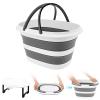 16L Collapsible Bucket with Multi-Functional Lid, Silicone Folding Bucket, 4-in-1 Foldable Tub with Table Surface, 4.2 Gallon Storage Solution for Home Outdoor Camping Car Washing(Grey 1.6L) view 2