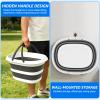16L Collapsible Bucket with Multi-Functional Lid, Silicone Folding Bucket, 4-in-1 Foldable Tub with Table Surface, 4.2 Gallon Storage Solution for Home Outdoor Camping Car Washing(Grey 1.6L) view 4