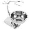 FONDOTIN Stainless Steel Shaving Stand with Anti-slip Base for Men S Grooming Compact Shave Brush and Bowl Holder Bathroom Shower Rack Organizer for Beard Care and Wet Environments view 1