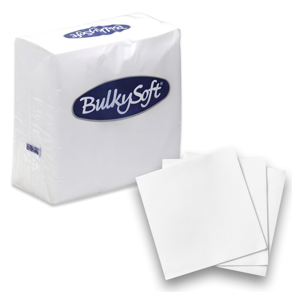 1000 Bulky Soft Paper Napkins 40x40cm - 2-Ply Extra Thick, Disposable White Napkins for Parties, Everyday Cleaning, Plates & Personal Hygiene - Luxury Feel Serviettes