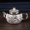 YOPI Elegant Silver Kung Fu Tea Set - Chinese Wedding Banquet Wine Set with Dragon and Phoenix Design(Silver) view 2