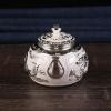 YOPI Elegant Silver Kung Fu Tea Set - Chinese Wedding Banquet Wine Set with Dragon and Phoenix Design(Silver) view 3