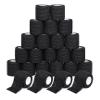 24 Pack Cohesive Bandage | 5cm x 4.5m Self Adhesive Bandage Wrap | Premium Vet Wrap for Dogs & Horses, Football Sock Tape, Tattoo Grip & Sports Tape (Black) view 1