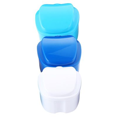 HONMEET Retainer Storage Case with Filter and Sturdy Plastic Material, 3pcs False Teeth Holder Box for Travel and Oral Hygiene