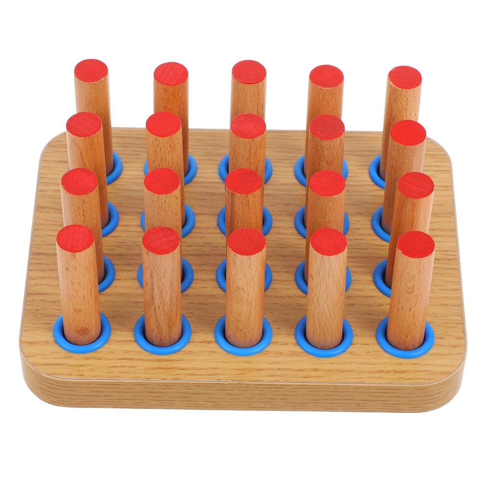 CHILDWEET Wooden Pegboard for Finger and Wrist Therapy with 20 Pegs, Enhancing Hand Eye Coordination in Rehabilitation Centers and Hospitals