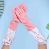 2 Pair Waterproof Kitchen Gloves Thick Plush Lining Anti-Slip Rubber Dishwashing and Cleaning Gloves Size S Random Color Random Color view 4