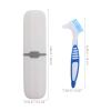 GOOHOCHY Travel Denture Cleaning Brush with Storage Box 2Pcs Set Portable Toothbrush Holder with Cover for Denture Care, Travel Toothbrush Case for Bathroom and On-The-Go Use view 2