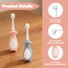 2Pcs Baby Toothbrush 0-3 Years Toddler Toothbrush Cute Dinosaur-Shaped Design Infant Toothbrushes Safe Soft First Toothbrushes (Pink+Blue) view 3