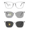 1 Pack Reading Glasses for Mens Womens, Color-changing blue light blocking reading glasses with Spring Hinges(Transparent gray,0.0x)