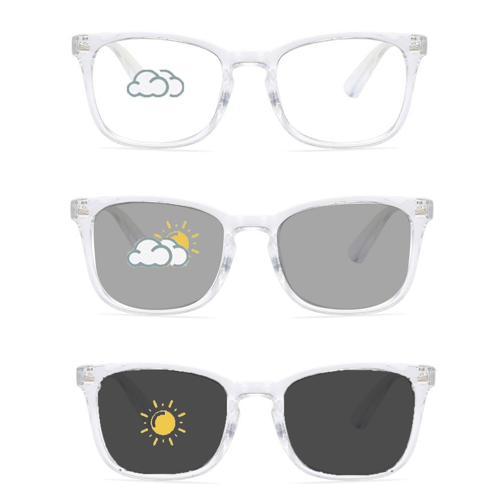 1 Pack Reading Glasses for Mens Womens, Color-changing blue light blocking reading glasses with Spring Hinges(Transparent,4.0x)