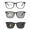 1 Pack Reading Glasses for Mens Womens, Color-changing blue light blocking reading glasses with Spring Hinges(Bright black,0.0x) view 1