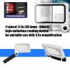 Ergonomic 3.50X Magnifier Glass with 16 LED Light for Elderly Reading Portable Handheld Acrylic Lens ABS Case Travel with Light view 2