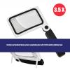 Ergonomic 3.50X Magnifier Glass with 16 LED Light for Elderly Reading Portable Handheld Acrylic Lens ABS Case Travel with Light view 3