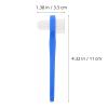 TOVINANNA 4Pcs Double-Sided Denture Cleaning Toothbrush Set for Adults, Portable Small Multi-Functional False Teeth Care Brush with Soft Bristles, White and Blue view 2