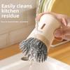 Multifunctional dishwashing brush with refillable soap dispenser for kitchen cleaning pots pans and surfaces ergonomic handle reduces hand fatigue (Cream) view 2