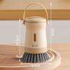 Multifunctional dishwashing brush with refillable soap dispenser for kitchen cleaning pots pans and surfaces ergonomic handle reduces hand fatigue (Cream) view 3