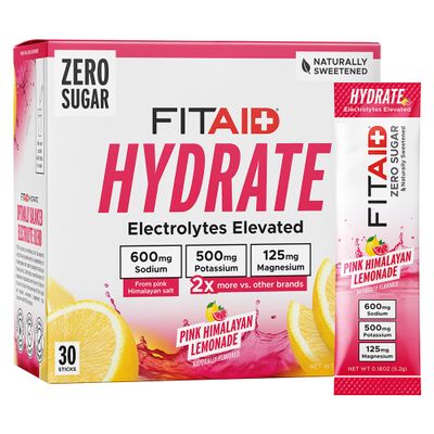 FITAID HYDRATE Pink Lemonade - Zero Sugar Electrolytes Powder - 30 Sticks