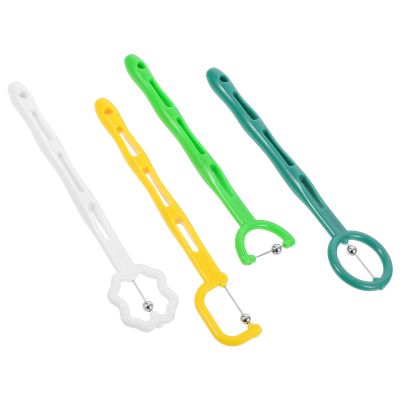 HAMPPLIES 4pcs Tongue Trainer for Speech Therapy with Stainless Steel and Plastic Construction Reusable Tongue Retaining Device to Improve Pronunciation for Speech Therapy and Training