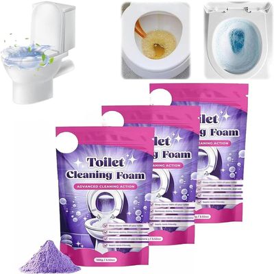 FizzClean Toilet Cleaner - Fizz Clean Toilet Cleaning Foam,Insta-Action Fizzclean Foam for Sparkling Clean Toilets,Touch Free Foaming toilets Cleaning Foaming Powder,Eliminates Stains (3 Pcs)